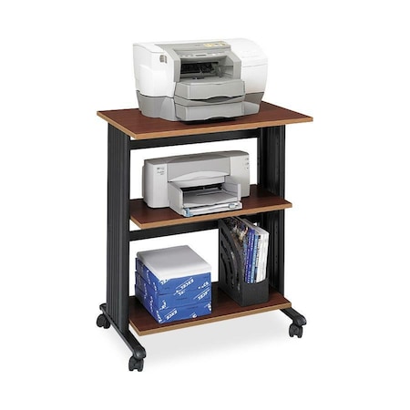Safco Printer Stand, Mobile, 3-Level, 29-1/2"x20"x35", Black/Cherry SAF1881CY